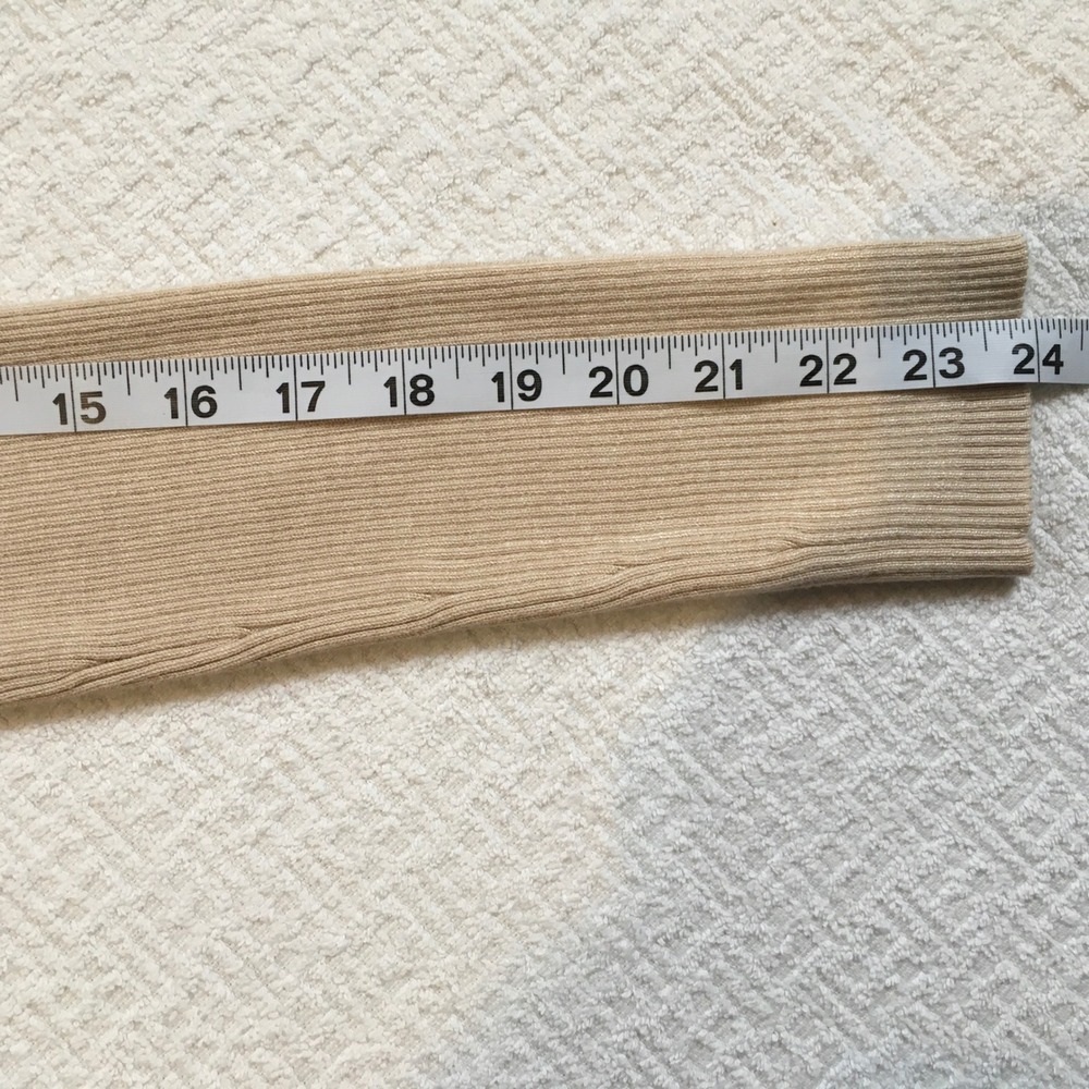 Hippie Rose Ribbed‎ Knit Collared Double Zip Cardigan Coquette Tan Women's M - Picture 6 of 7